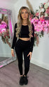 Myla Black Long Sleeve Ribbed Contour Two Piece